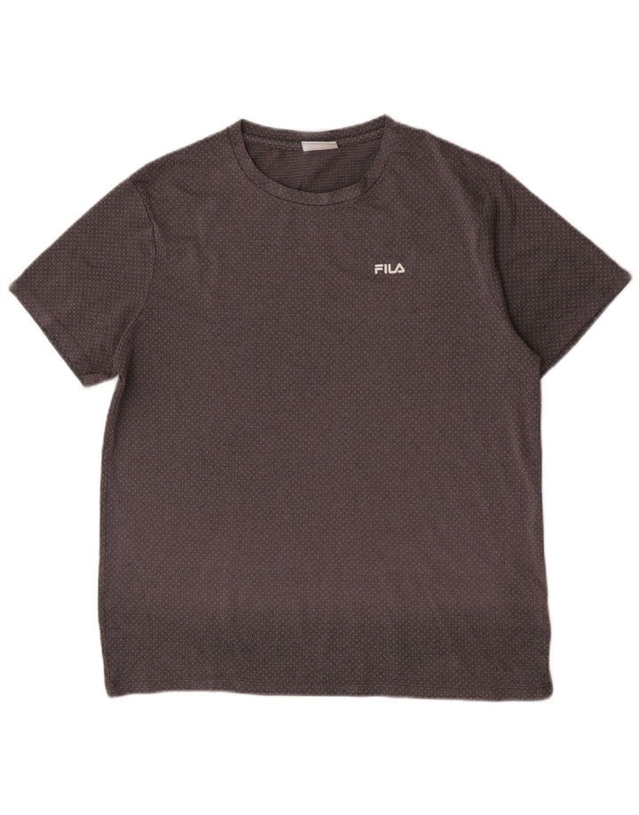 Camiseta masculina Fila grande poliéster cinza