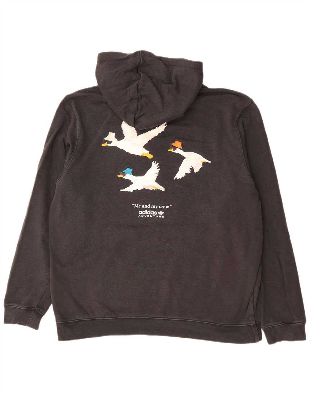 ADIDAS Mens Adventure Graphic Hoodie Jumper XL Preto Algodão