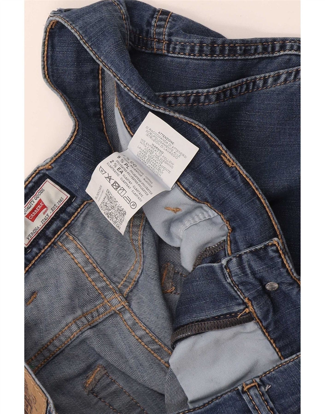 Carrera Mens 618 Denim Cargo Shorts W34 Grande Azul Algodão