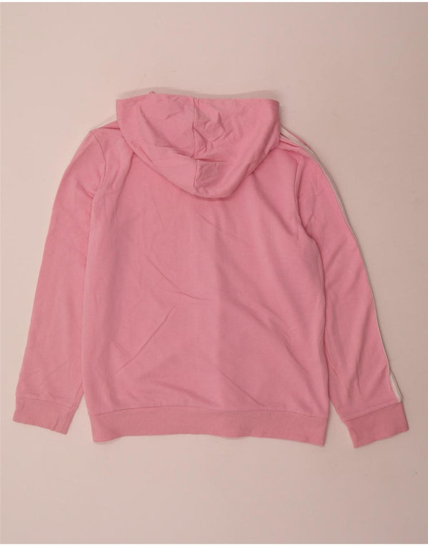 Suéter Adidas feminino com capuz e zíper UK 24/26 2XL algodão rosa