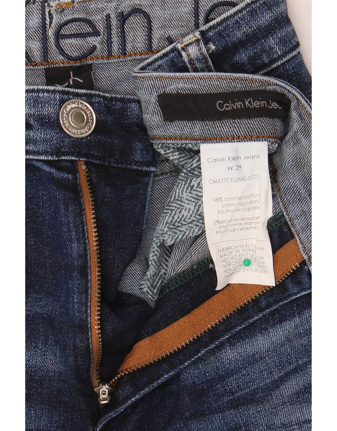 Calvin Klein Jeans Slim Feminino W29 L30 Azul Marinho Algodão