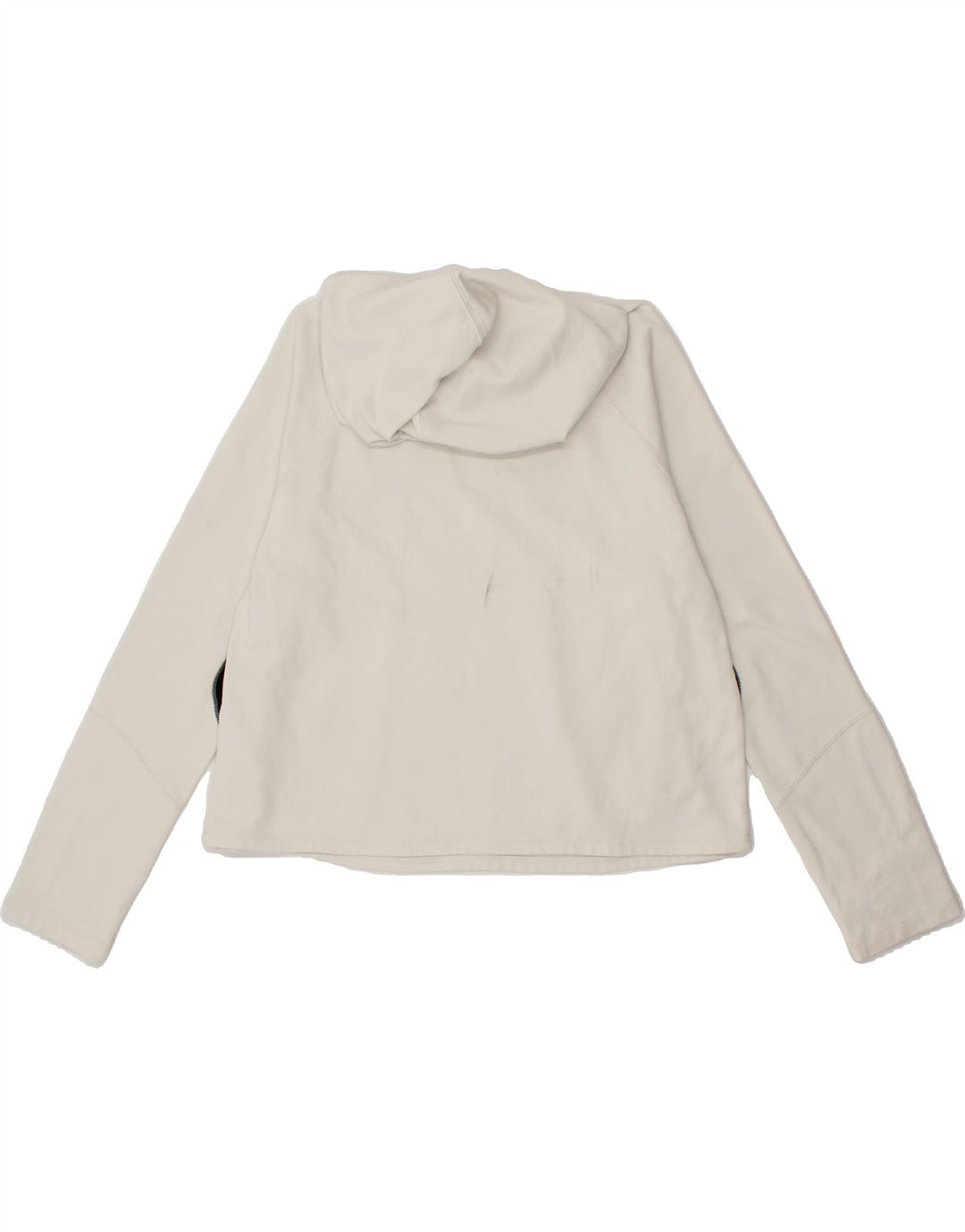 PUMA Womens Oversized Crop Hoodie Jumper UK 6 XS White Colourblock Vintage Puma and Second-Hand Puma from Messina Hembry 