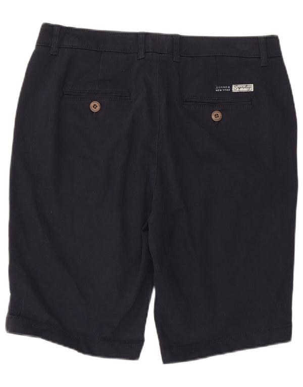 Shorts Chino feminino SUPERDRY UK 10 pequeno W30 algodão azul marinho