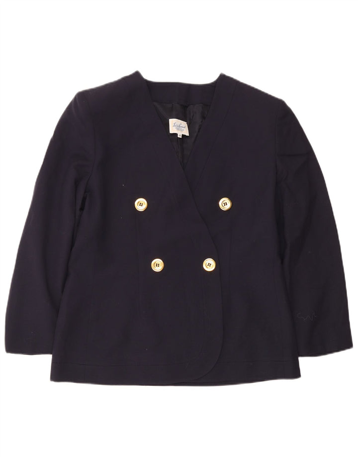Jaqueta blazer feminina Luisa Spagnoli com peito duplo IT 46 grande azul marinho