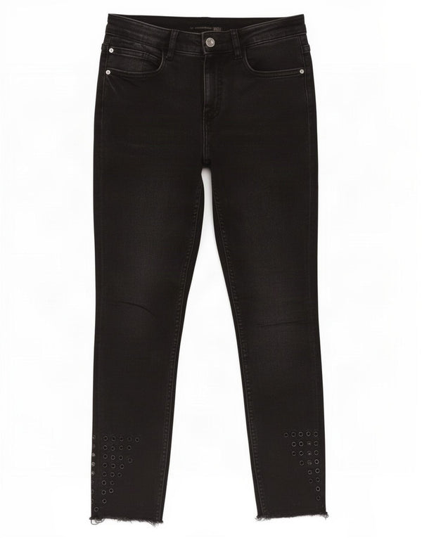 Zara Womens Trafaluc Skinny Jeans EU 34 2XS W24 L27 Algodão Preto