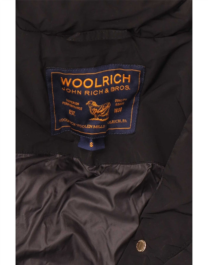 Jaqueta acolchoada com capuz feminina Woolrich UK 10 poliéster preto pequeno