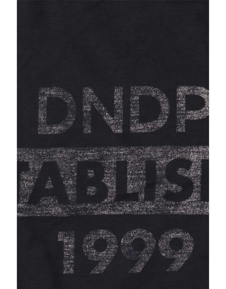 Dondup Camiseta masculina gráfica Top médio algodão azul marinho