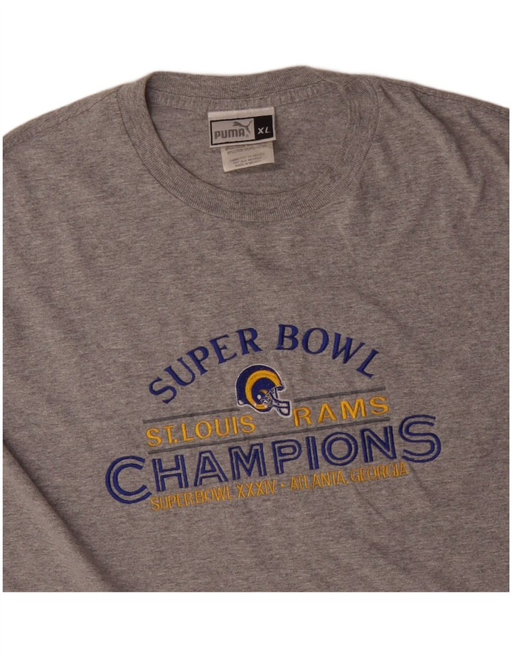 PUMA Mens Graphic Top Manga Longa XL Cinza Algodão