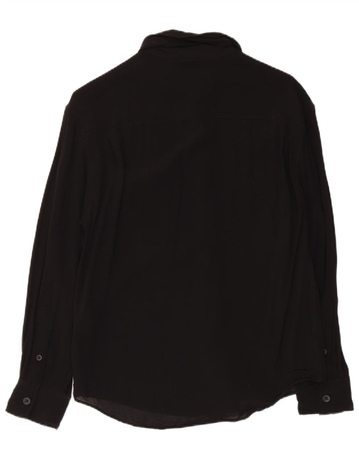 Camisa masculina Zara pequena viscose preta