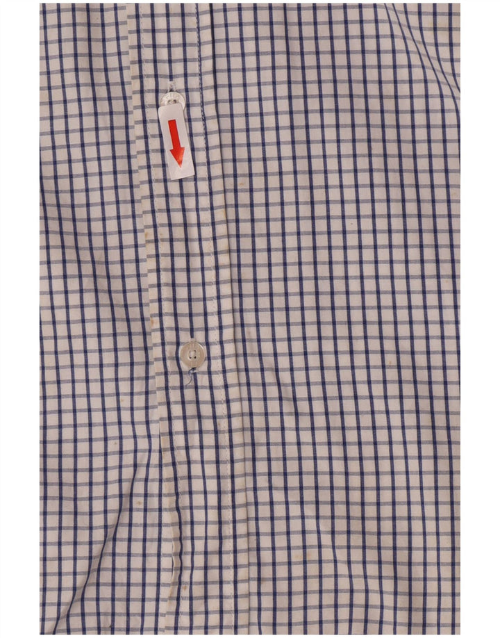 Camisa masculina Fila de algodão xadrez azul médio