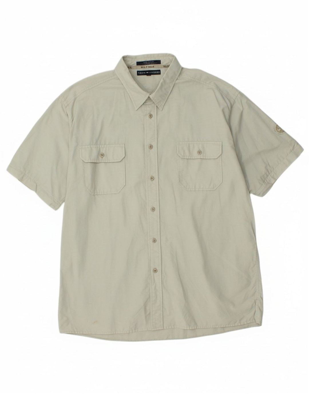 Camisa masculina de manga curta TOMMY HILFIGER 2XL algodão cinza