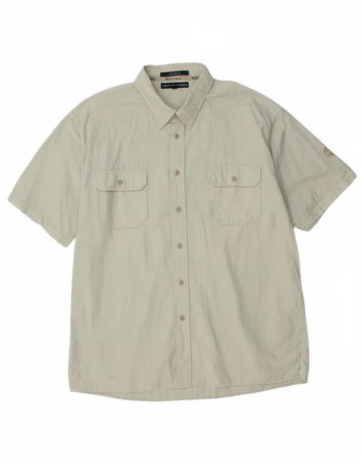 Camisa masculina de manga curta TOMMY HILFIGER 2XL algodão cinza