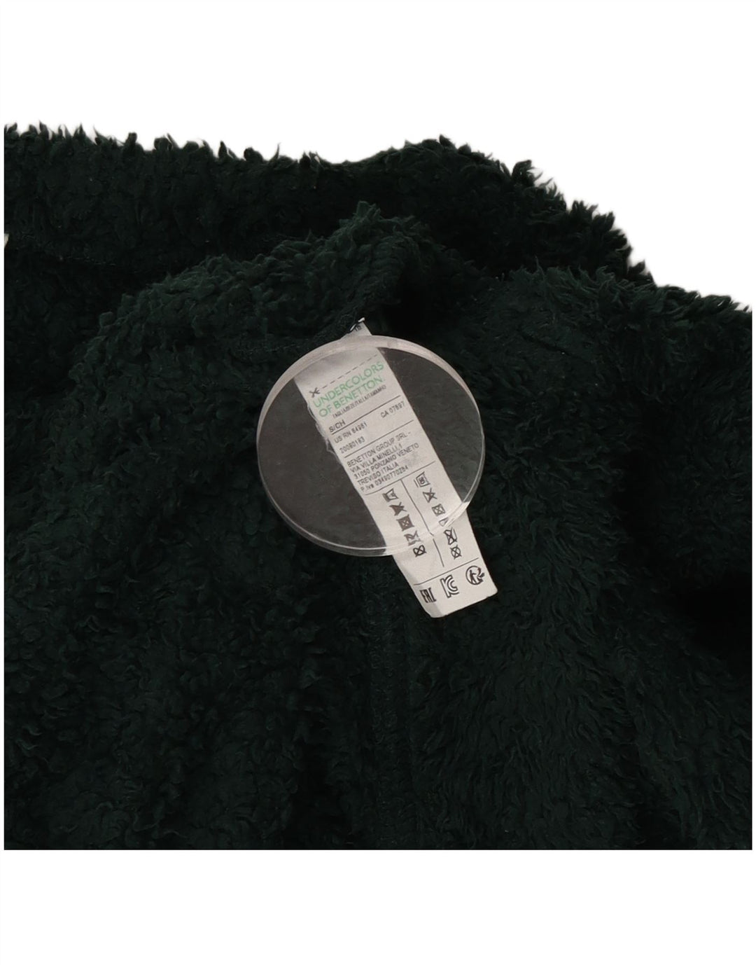 Camisola de lã de grandes dimensões para mulher Benetton UK 10 poliéster verde pequeno