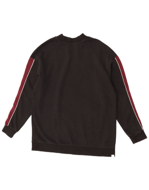Puma moletom feminino jumper UK 12 médio preto colorblock algodão