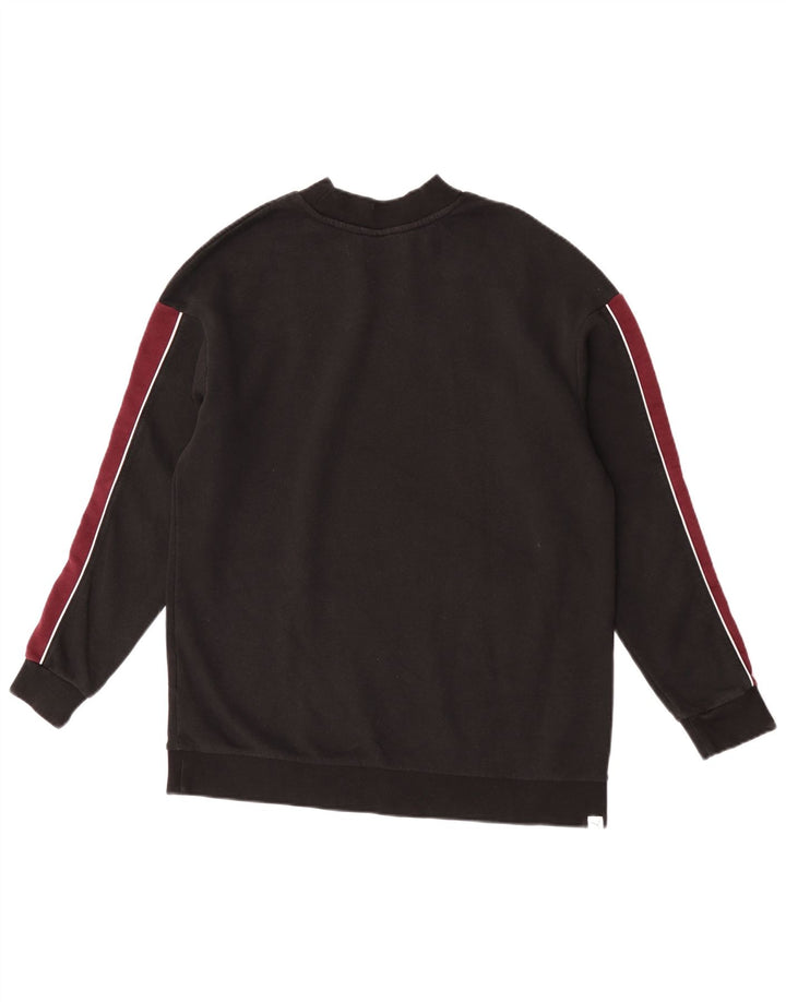 Puma moletom feminino jumper UK 12 médio preto colorblock algodão