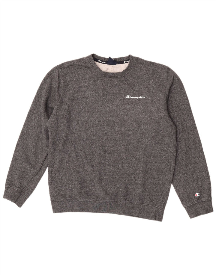 Champion moletom masculino jumper médio cinza manchado