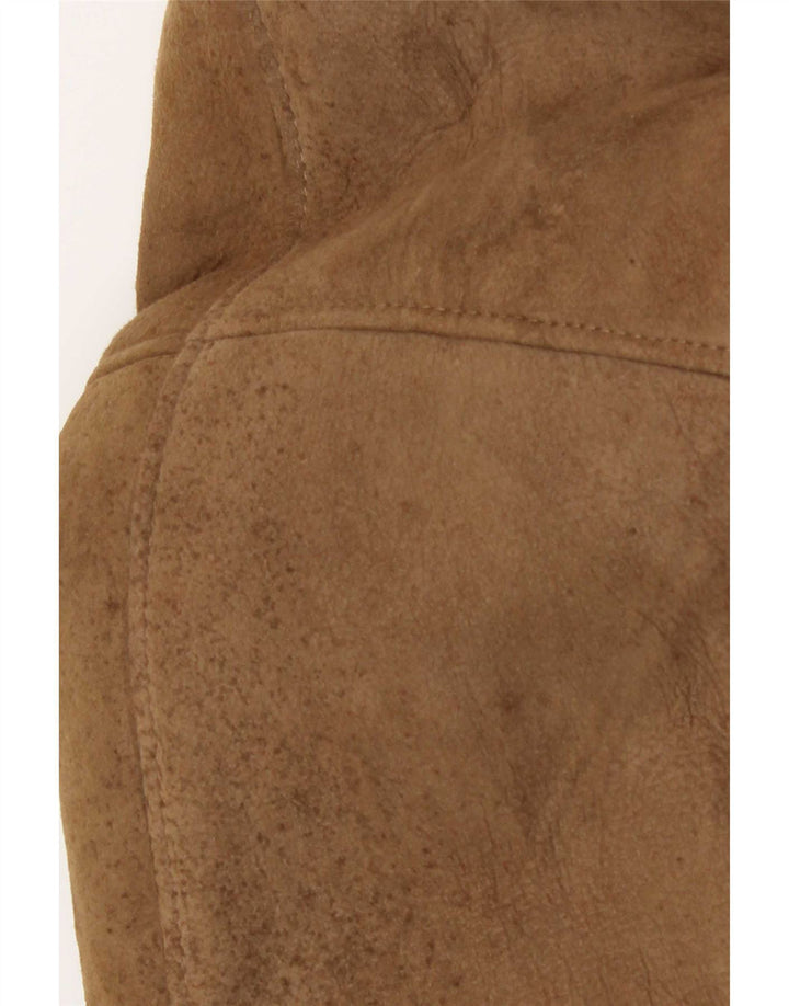 Jaqueta masculina vintage de shearling IT 50 grande marrom