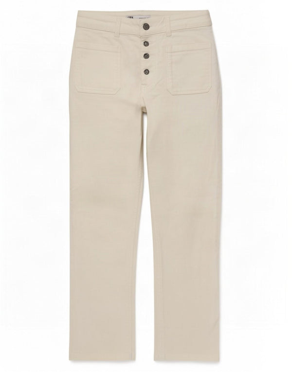 Zara Calça Jeans Feminina Crop Straight EU 38 Pequeno W28 L24 Branco