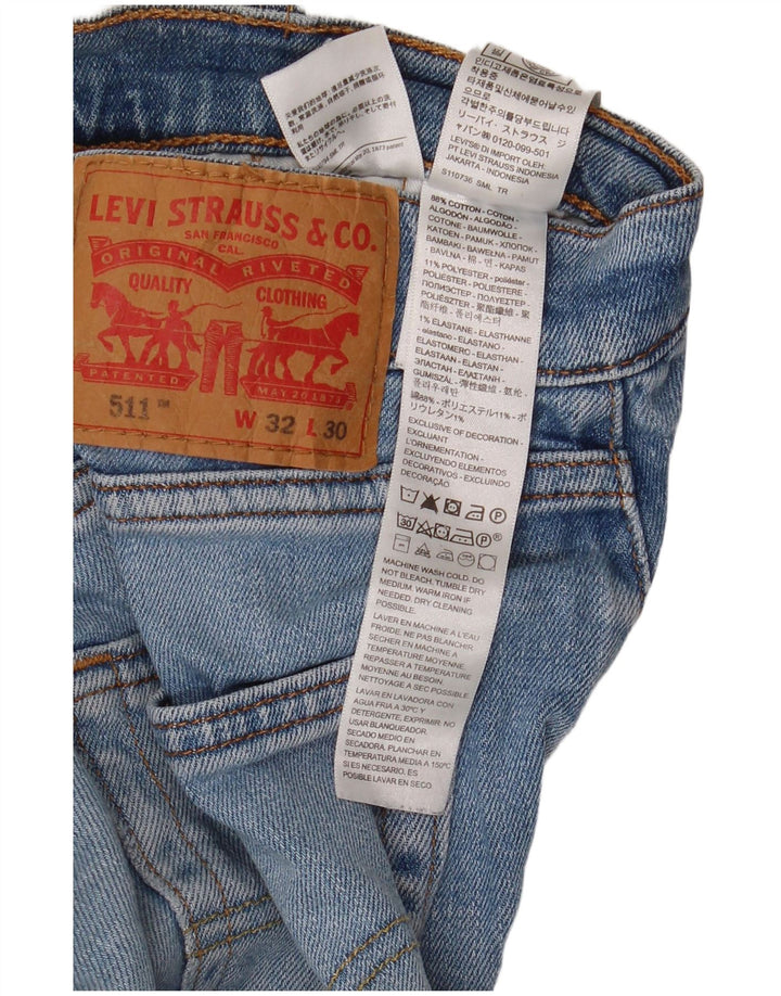Levi's Masculino 511 Slim Jeans W32 L30 Azul Algodão