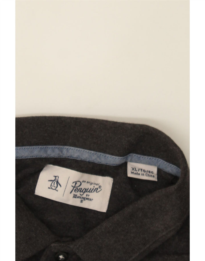 PENGUIN Mens Polo Shirt XL Grey Cotton Vintage Penguin and Second-Hand Penguin from Messina Hembry 