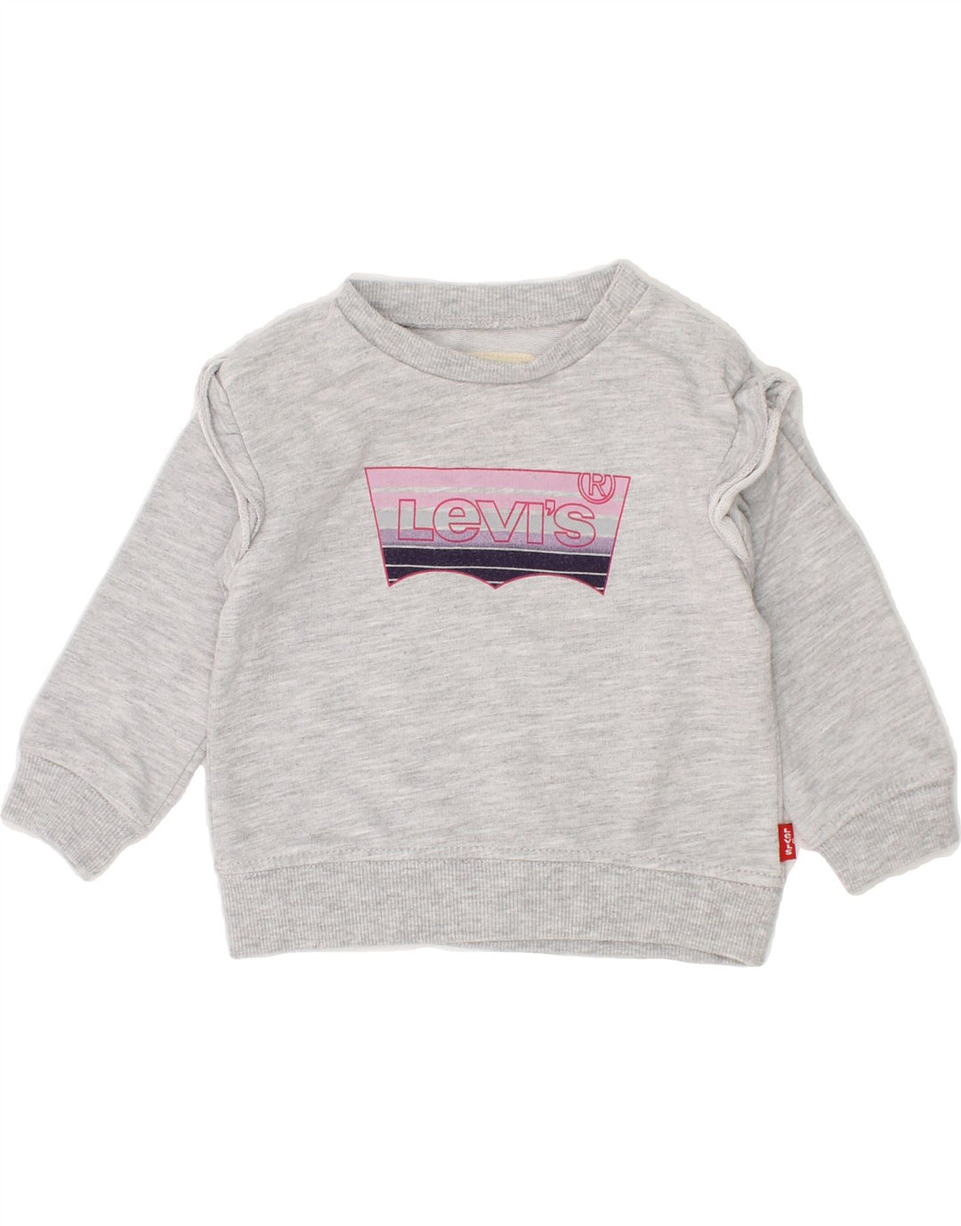 LEVI'S Baby Girls Graphic Sweatshirt Jumper 3-6 Months Grey Vintage Levi's and Second-Hand Levi's from Messina Hembry 