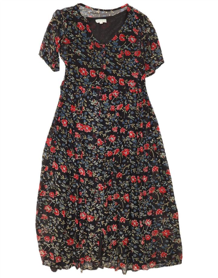 Vestido maxi feminino Coocoon UK 10 pequeno floral preto