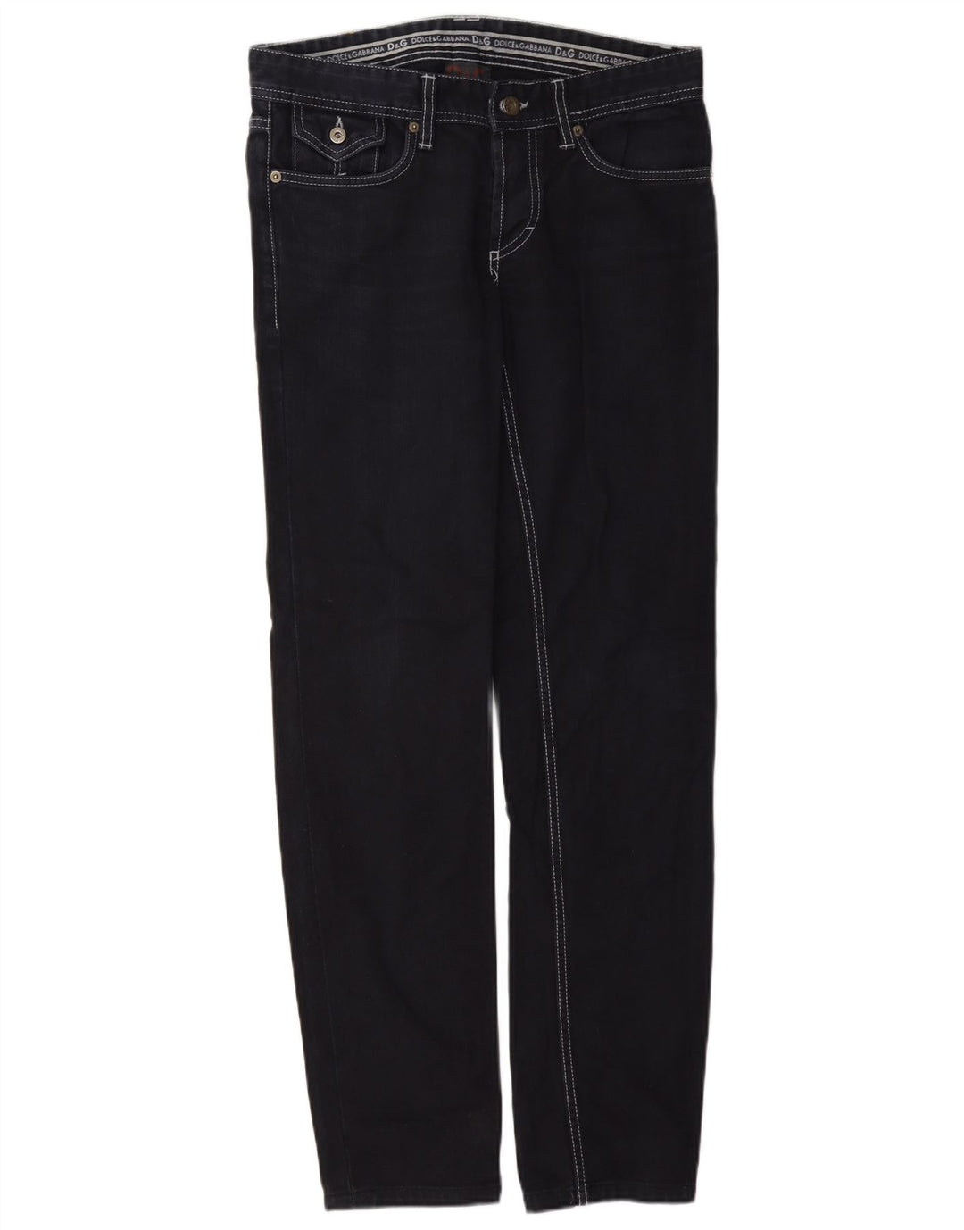 Dolce & Gabbana Jeans retos femininos W30 L32 algodão azul marinho