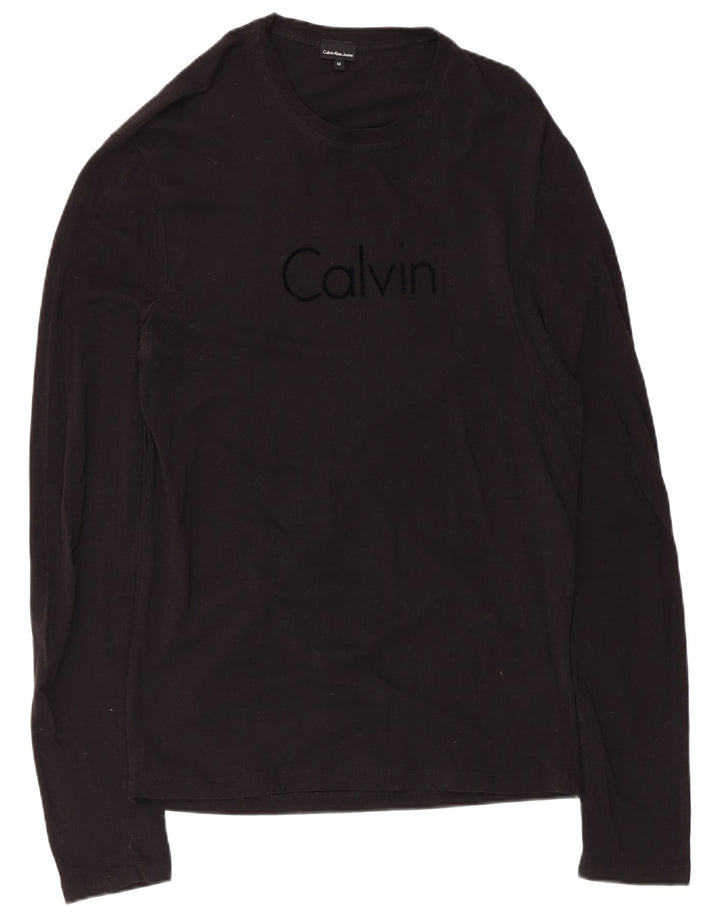 Calvin Klein Jeans Masculino Top Gráfico Manga Longa Médio Preto