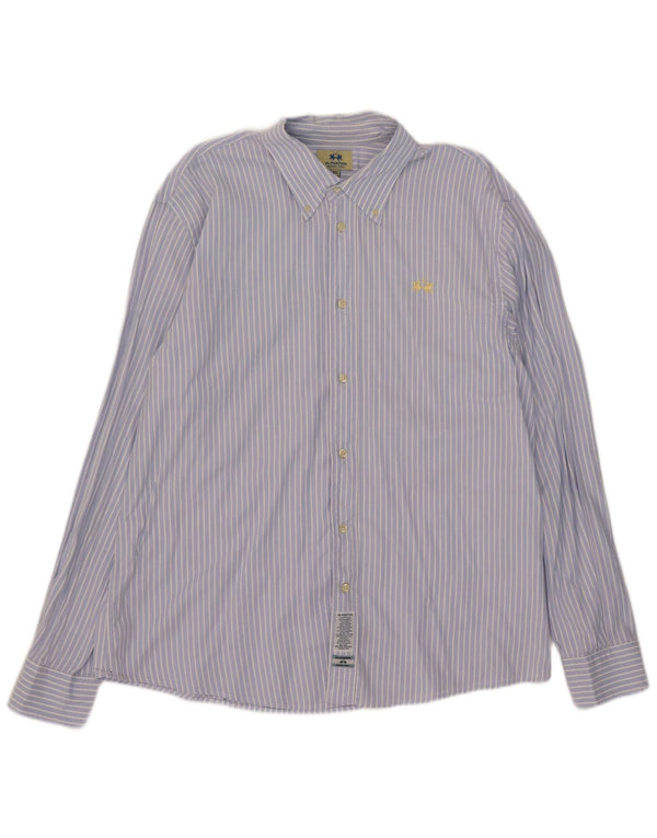 Camisa masculina La Martina 3XL algodão listrado azul
