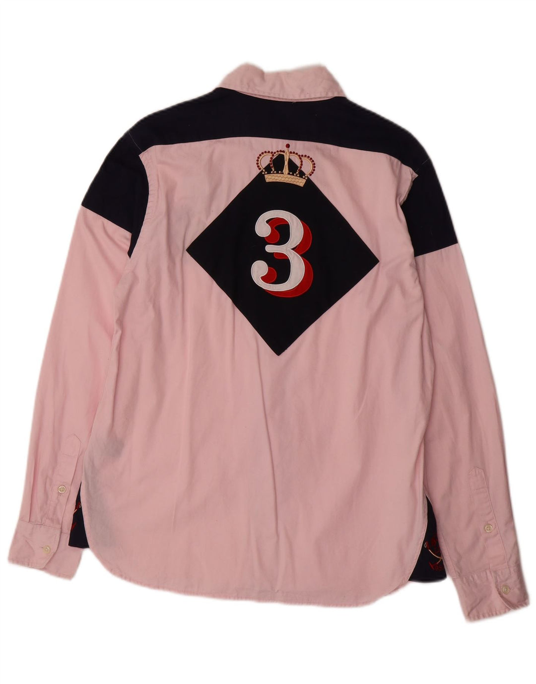 Camisa masculina LA MARTINA algodão colorblock rosa médio