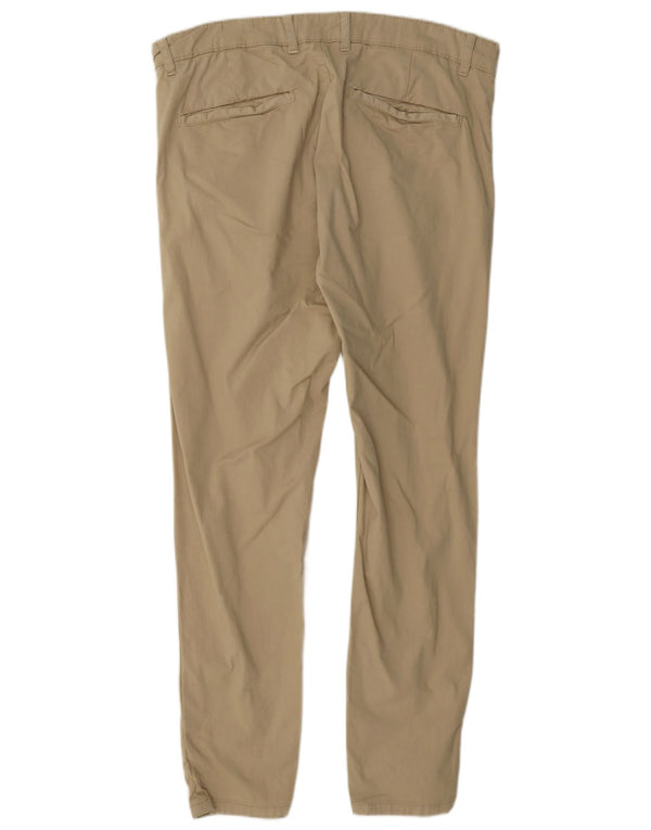 Zara Mens Slim Chino Calças EU 46 XL W36 L30 Bege