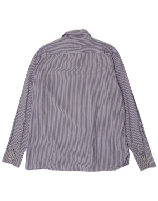 Camisa masculina Tommy Hilfiger Regular Fit XL algodão listrado azul