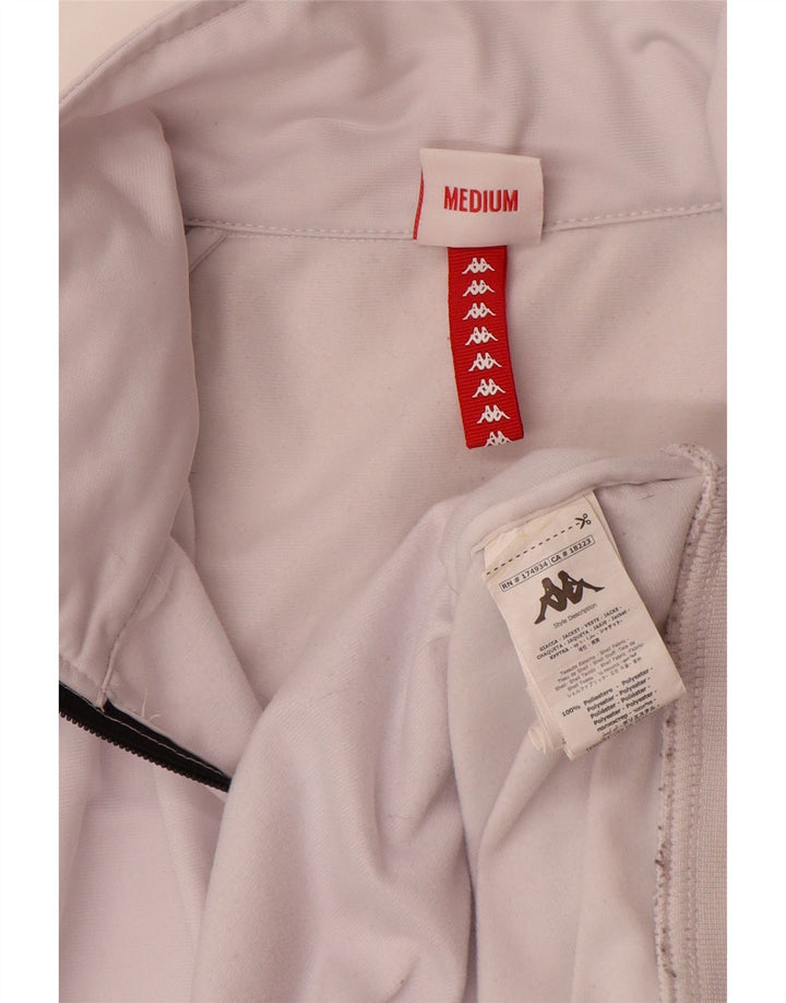 Jaqueta feminina Kappa com estampa gráfica UK 18 XL poliéster branco