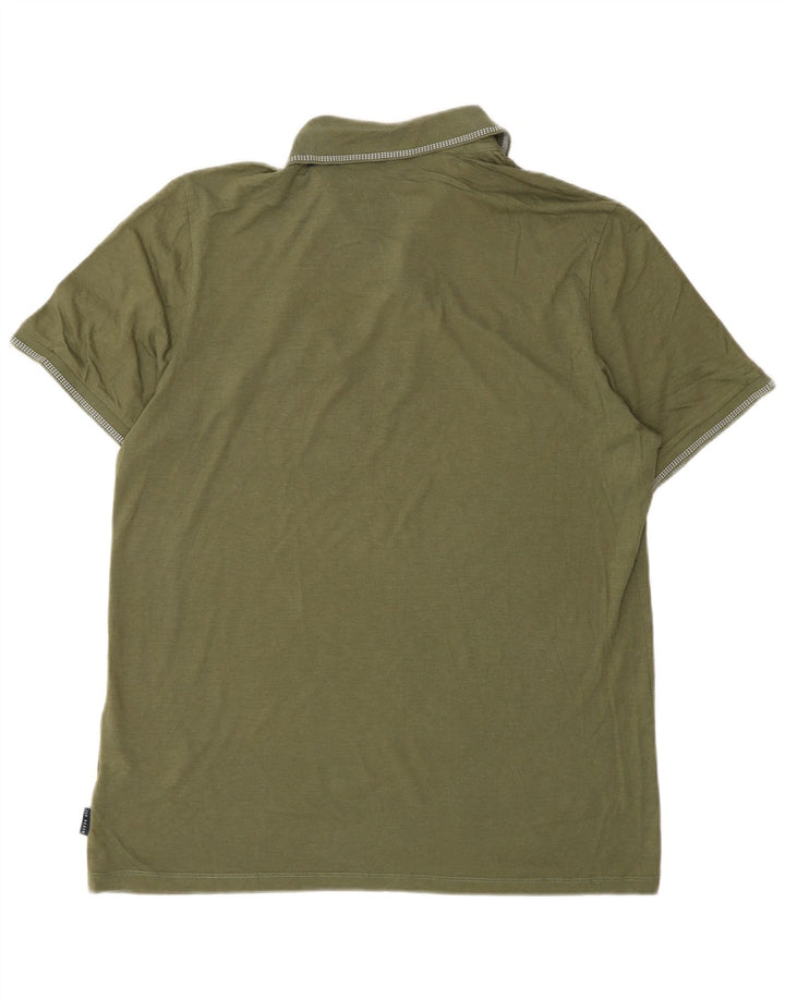Camisa polo masculina Ted Baker tamanho 4 grande algodão cáqui