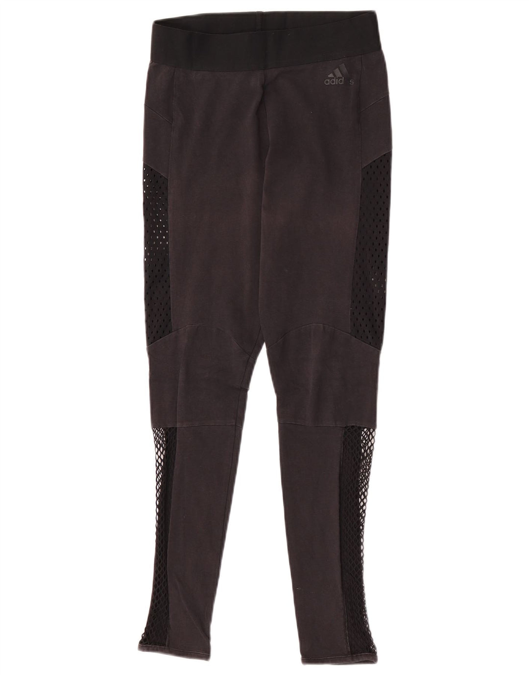 Leggings Adidas Femininas UK 8 Pequenas Pretas Colorblock Algodão