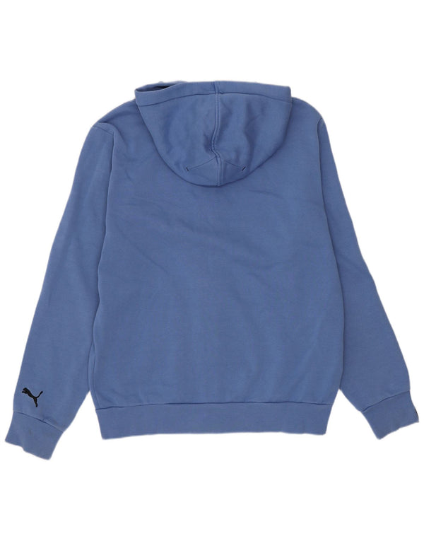 Suéter masculino Puma Graphic Zip com capuz pequeno azul