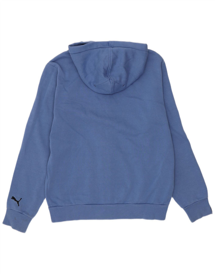 Suéter masculino Puma Graphic Zip com capuz pequeno azul