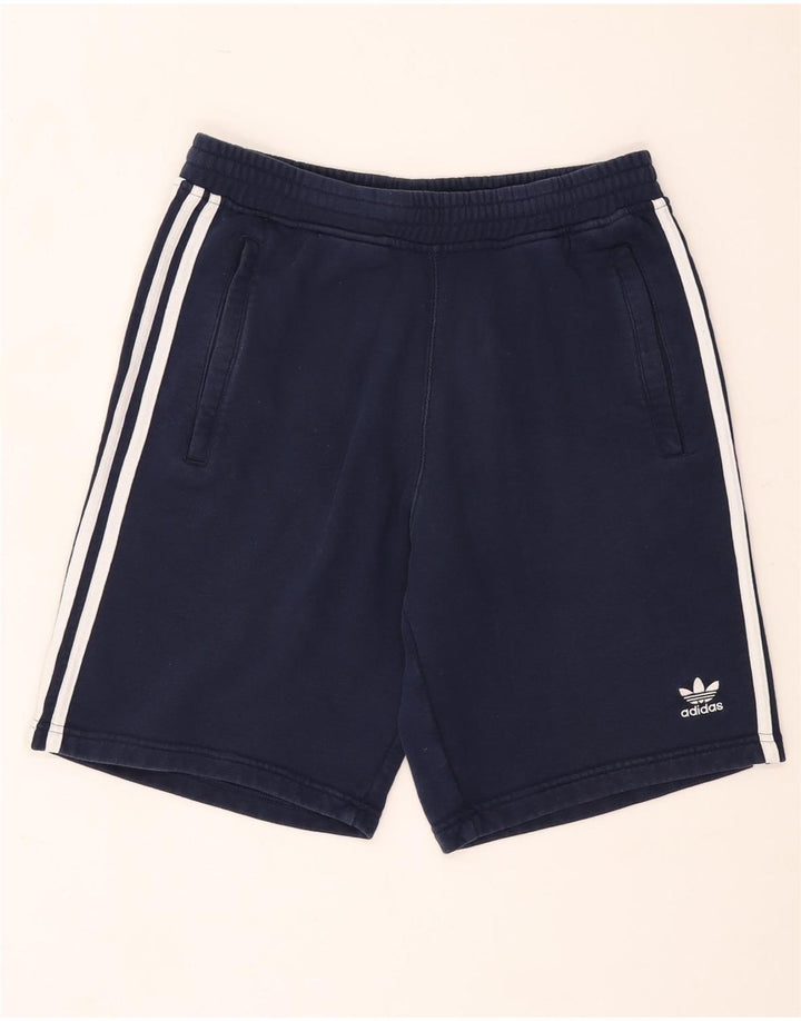 Adidas Mens Sport Shorts Médio Azul Marinho Algodão