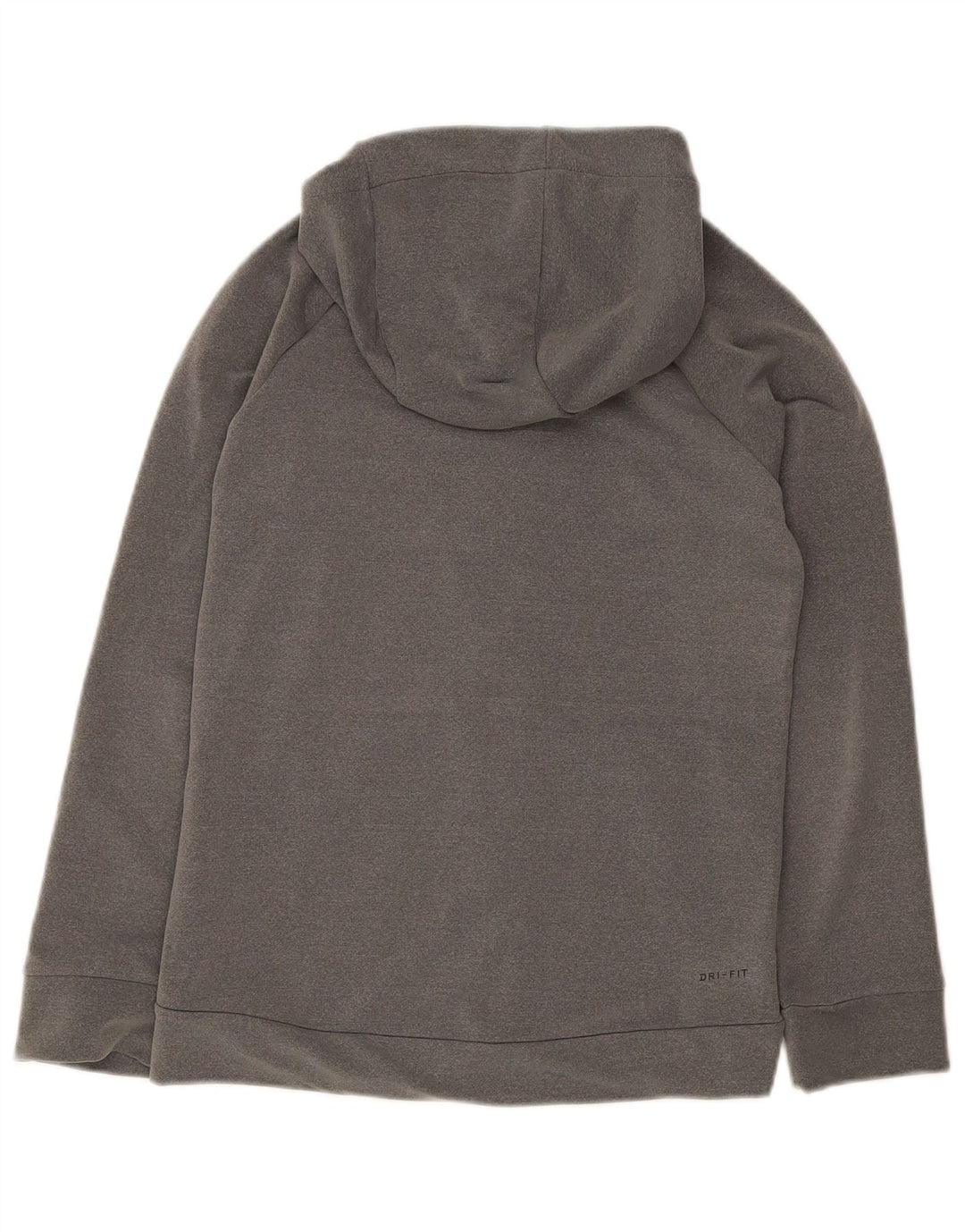 Suéter Nike feminino Dri Fit Zip com capuz Reino Unido 14 grande cinza poliéster