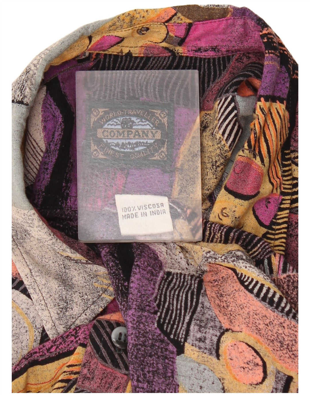 Camisa masculina vintage solta ajuste médio multicolorido colorblock retrô