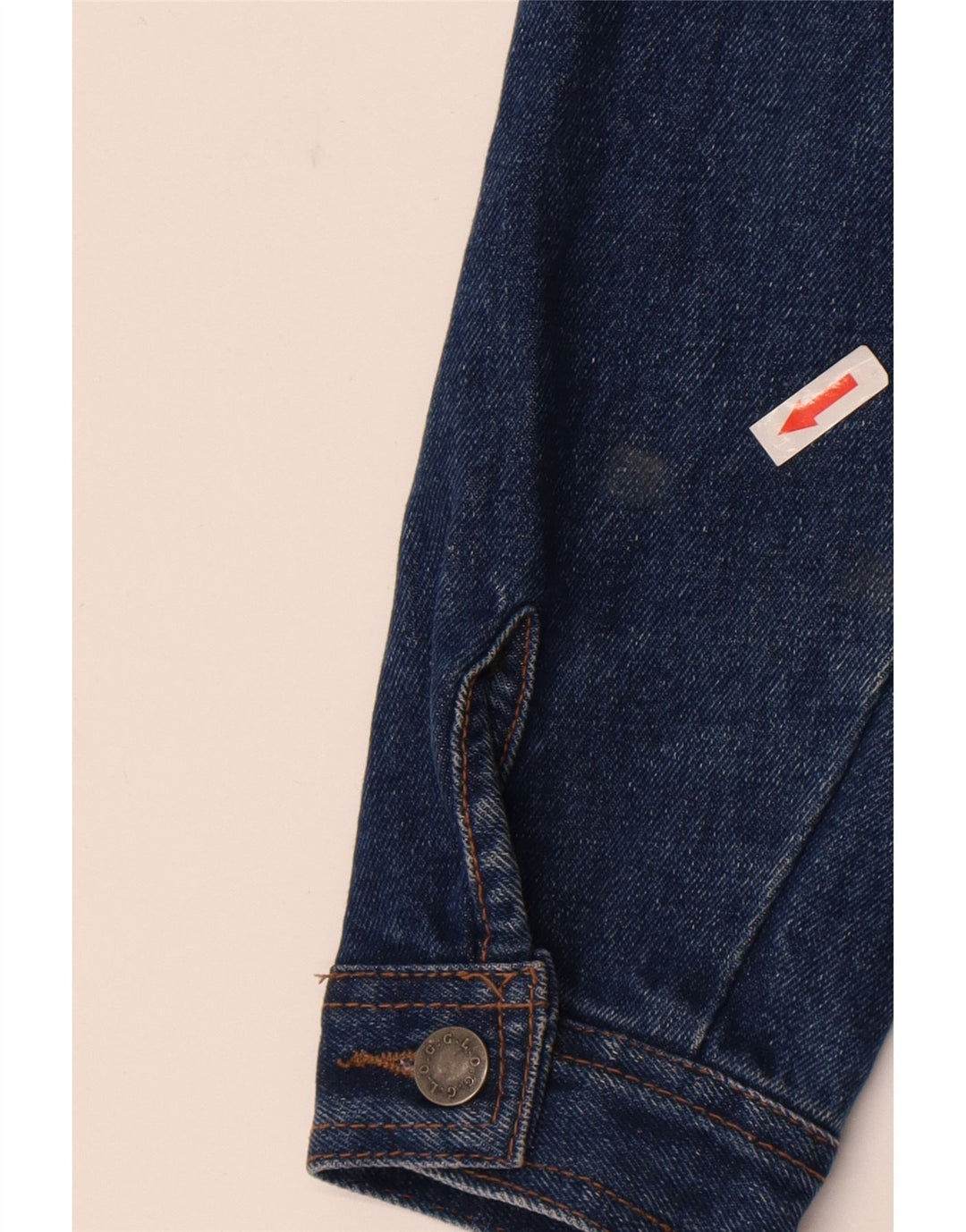 Jaqueta jeans feminina vintage UK 14 algodão azul médio