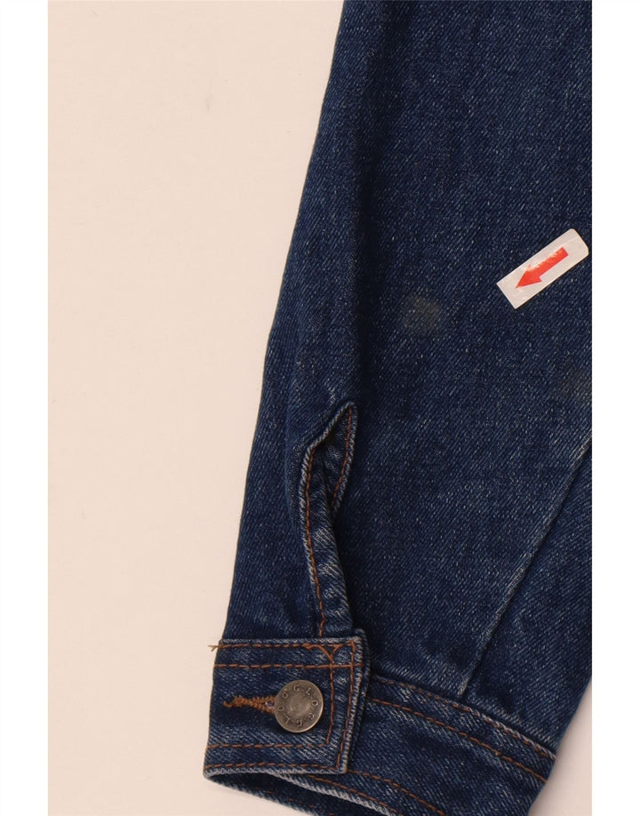Jaqueta jeans feminina vintage UK 14 algodão azul médio
