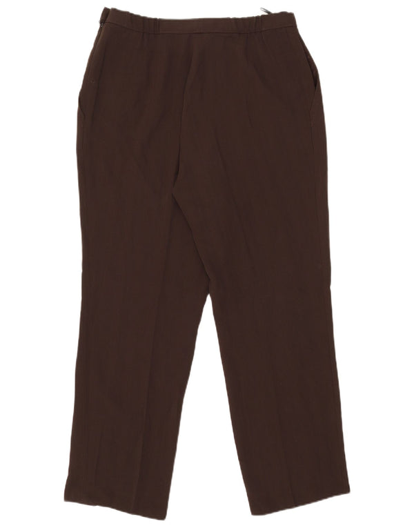Calça casual feminina Marks & Spencer UK 16 grande W31 L27 listrada marrom