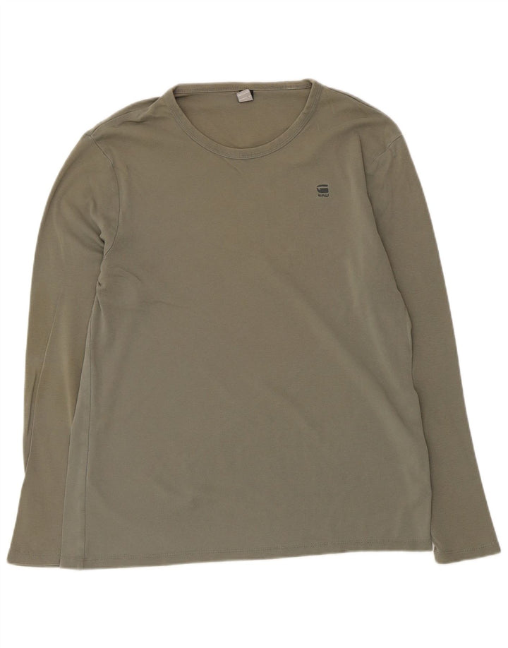 Top feminino G-Star manga comprida UK 18 XL cáqui