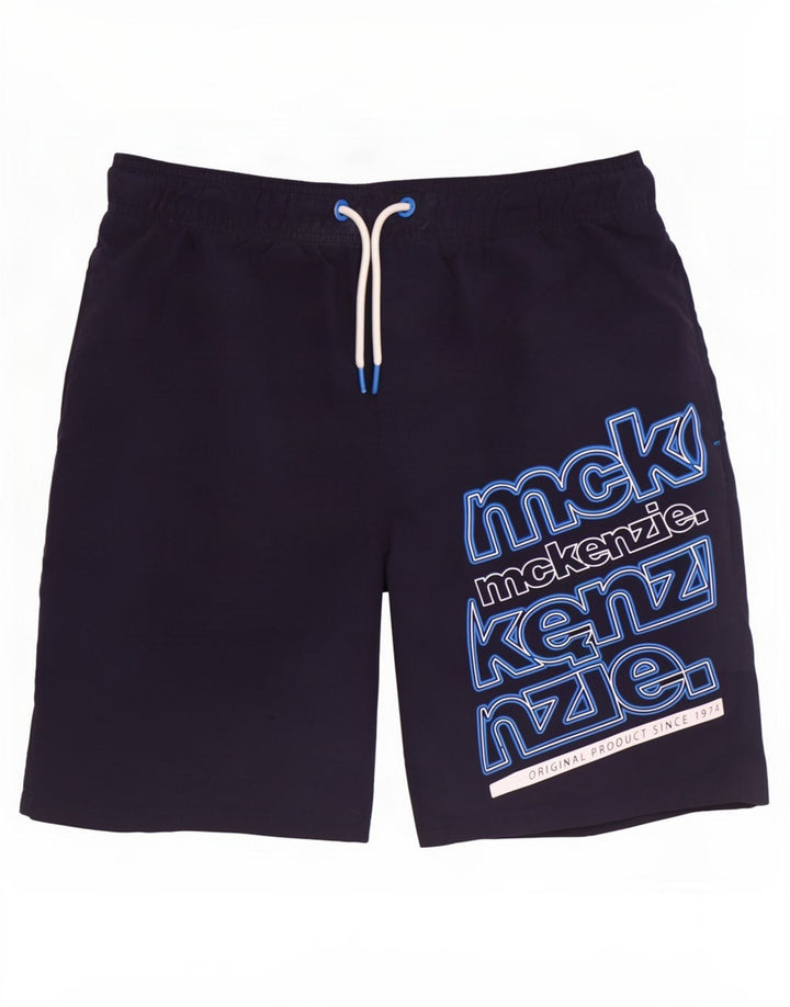 Shorts de natação masculino Mckenzie gráfico azul marinho médio poliéster