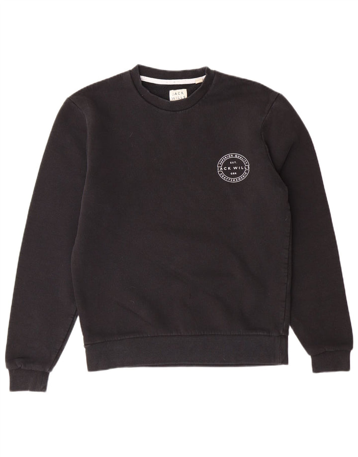 JACK WILLS moletom masculino Jumper XS algodão preto