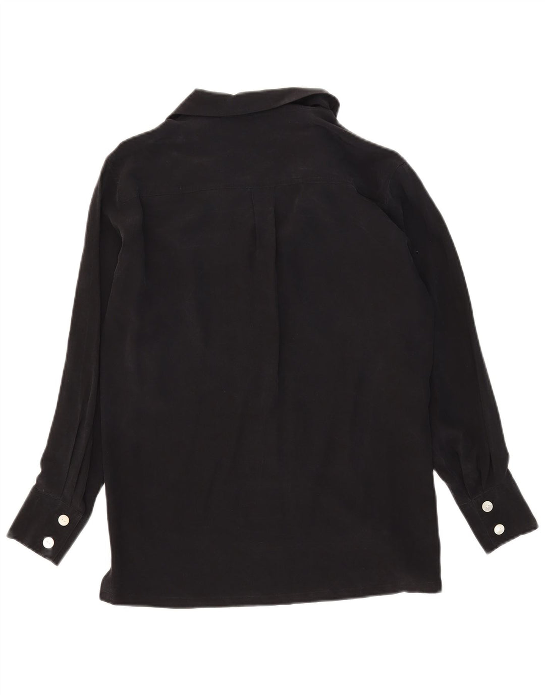 Blusa feminina Spazio de grandes dimensões Reino Unido 10 pequena seda preta
