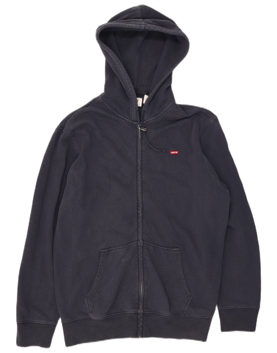 Suéter masculino com capuz e zíper Levi's XL azul marinho algodão