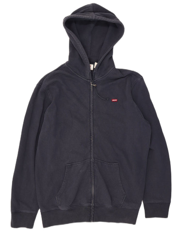 Suéter masculino com capuz e zíper Levi's XL azul marinho algodão