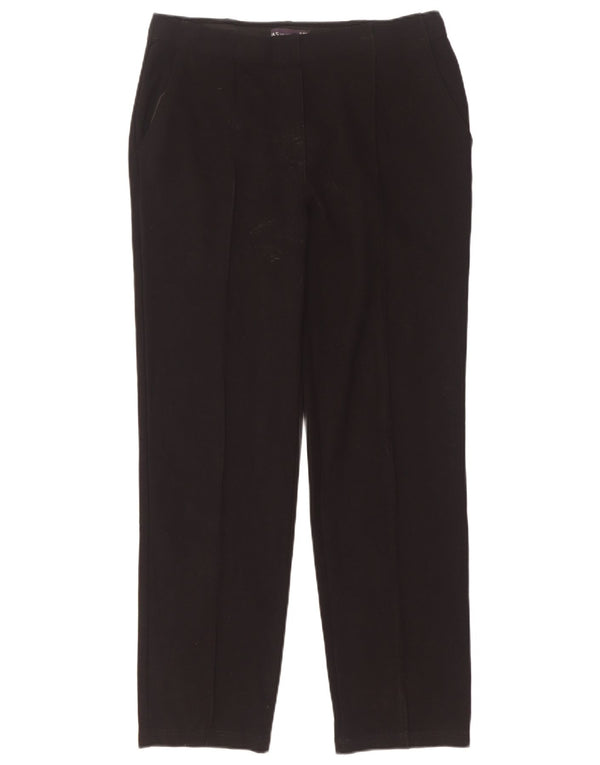 Calça chino reta feminina Marks & Spencer Reino Unido 12 médio W28 L30 preta